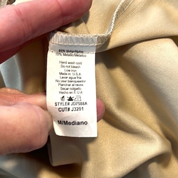 Lovely Day,(Made in USA),Lightweight Shimmering-Gold,Textured,Dress Up or Down,S - Picture 6 of 10